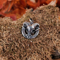 Germanen Amulett Widderschädel mit Wotansknoten aus Silber