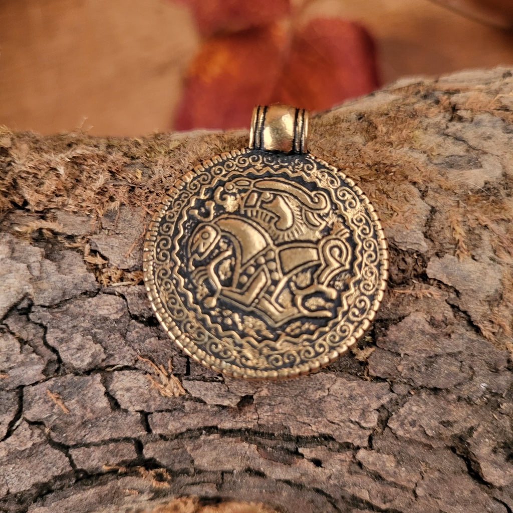 Germanen Brakteat Wotan aus Bronze