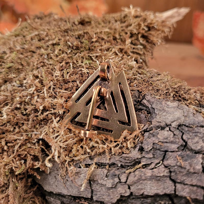Germanic Brooch Valknut made of Bronze