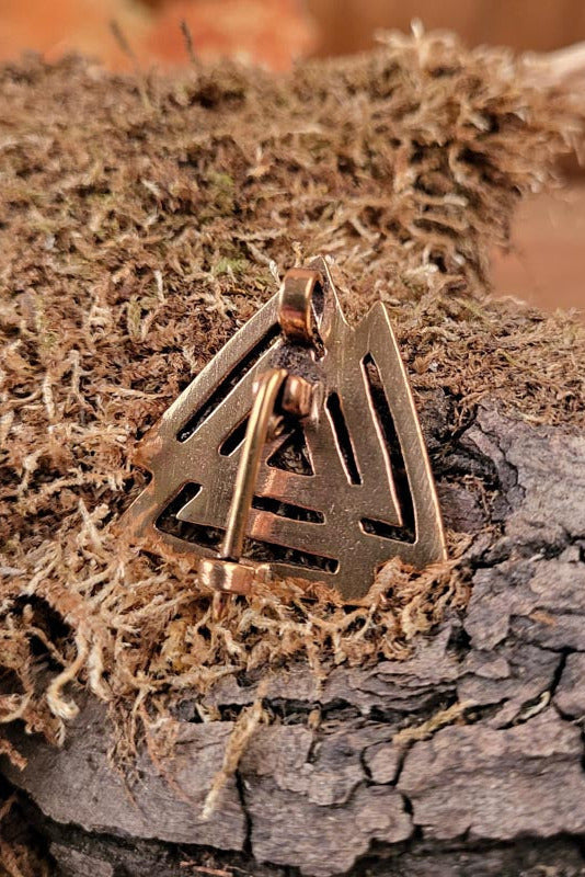 Germanic Brooch Valknut made of Bronze