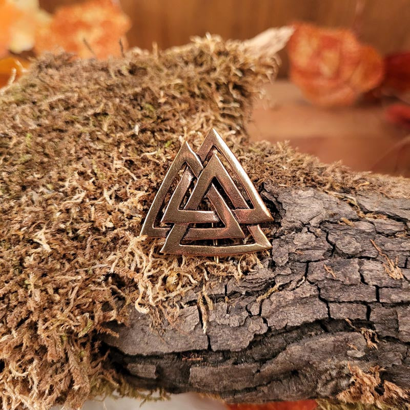 Germanic Brooch Valknut made of Bronze