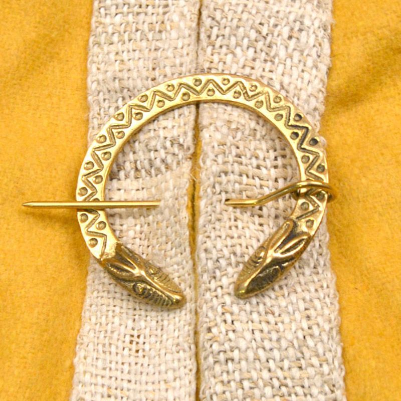 Germanic fibula dragon head made of brass