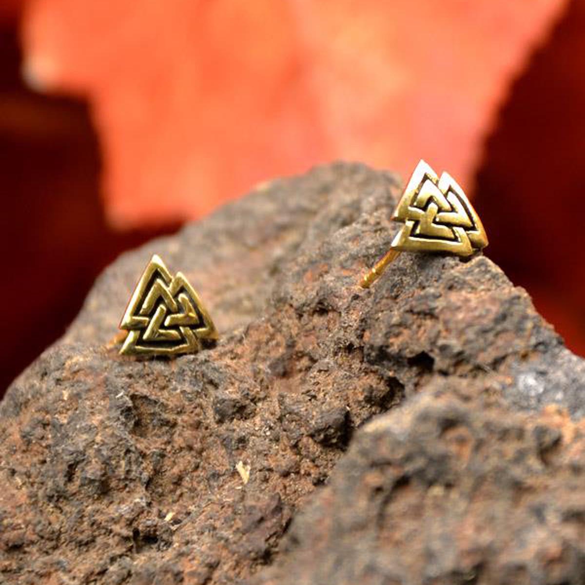 Germanic Wotan's Knot Bronze Stud Earrings