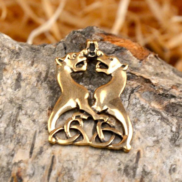 Germanic Amulet Wotan's Wolves made of Bronze