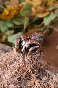 LARP Schamanen Ring Widderschädel aus Bronze