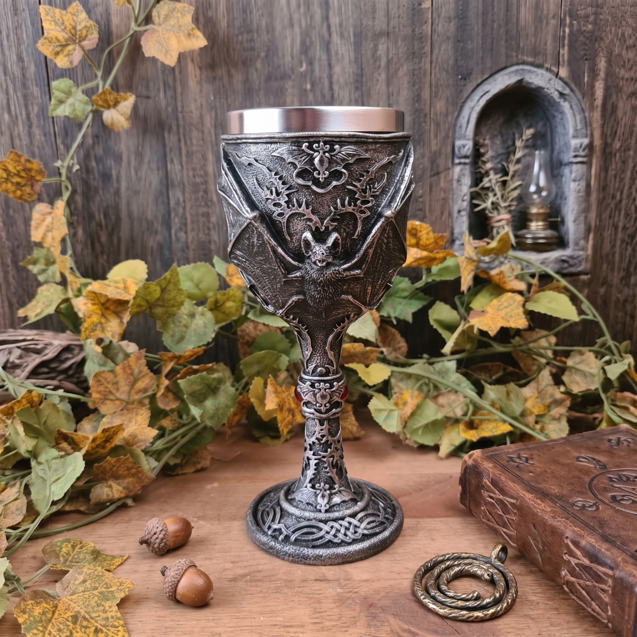 Gothic Chalice Bat - hand-painted