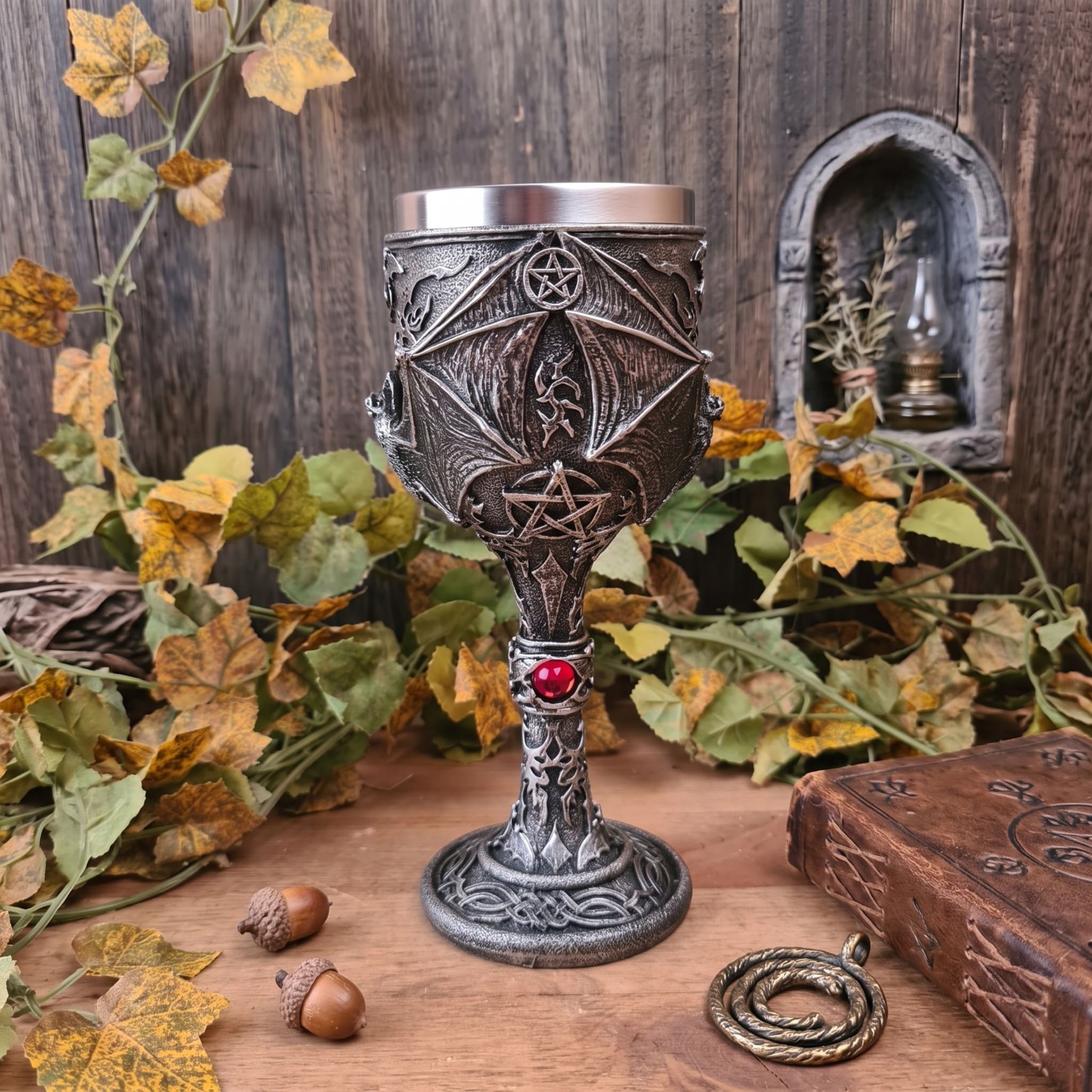 Gothic Chalice Bat - hand-painted