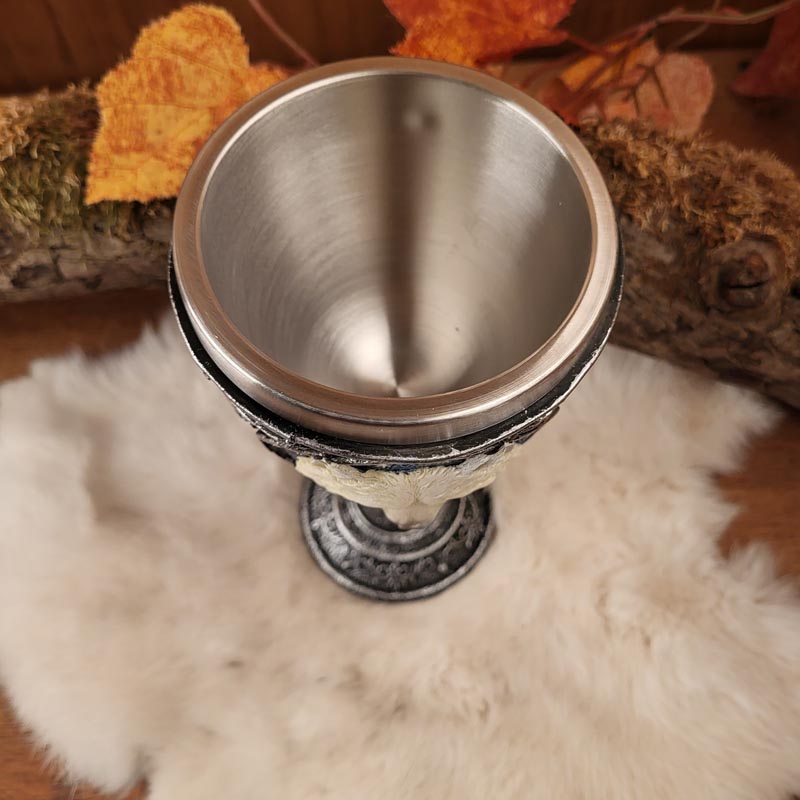 Großer Kelch Wolfskopf - handbemalt