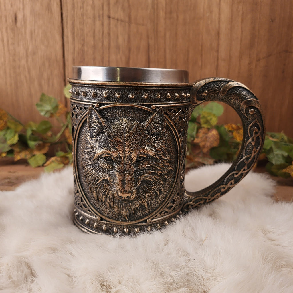 Großer Krug Wolf - handbemalt