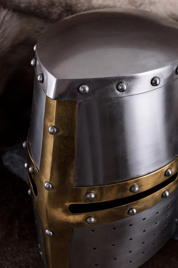 Großer Topfhelm 14. Jahrhundert für Reenactment - Replik