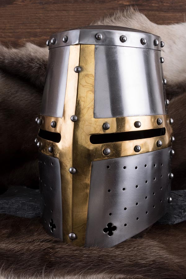 Großer Topfhelm 14. Jahrhundert für Reenactment - Replik