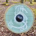 Großer Wikinger Rundschild Fenriswolf - handbemalt 80 cm