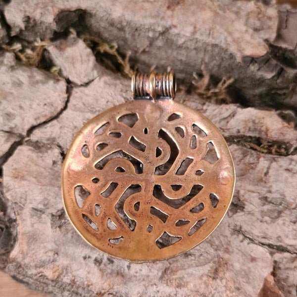 Großes Frühmittelalter Amulett im Borre-Stil aus Bronze