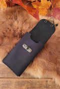 Leather Belt Pouch for Smartphone with Latch Hook