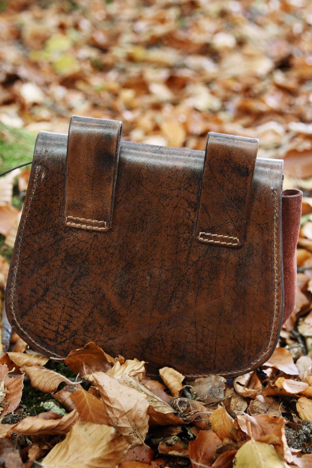 Leather fanny pack with Vegvisir embossing