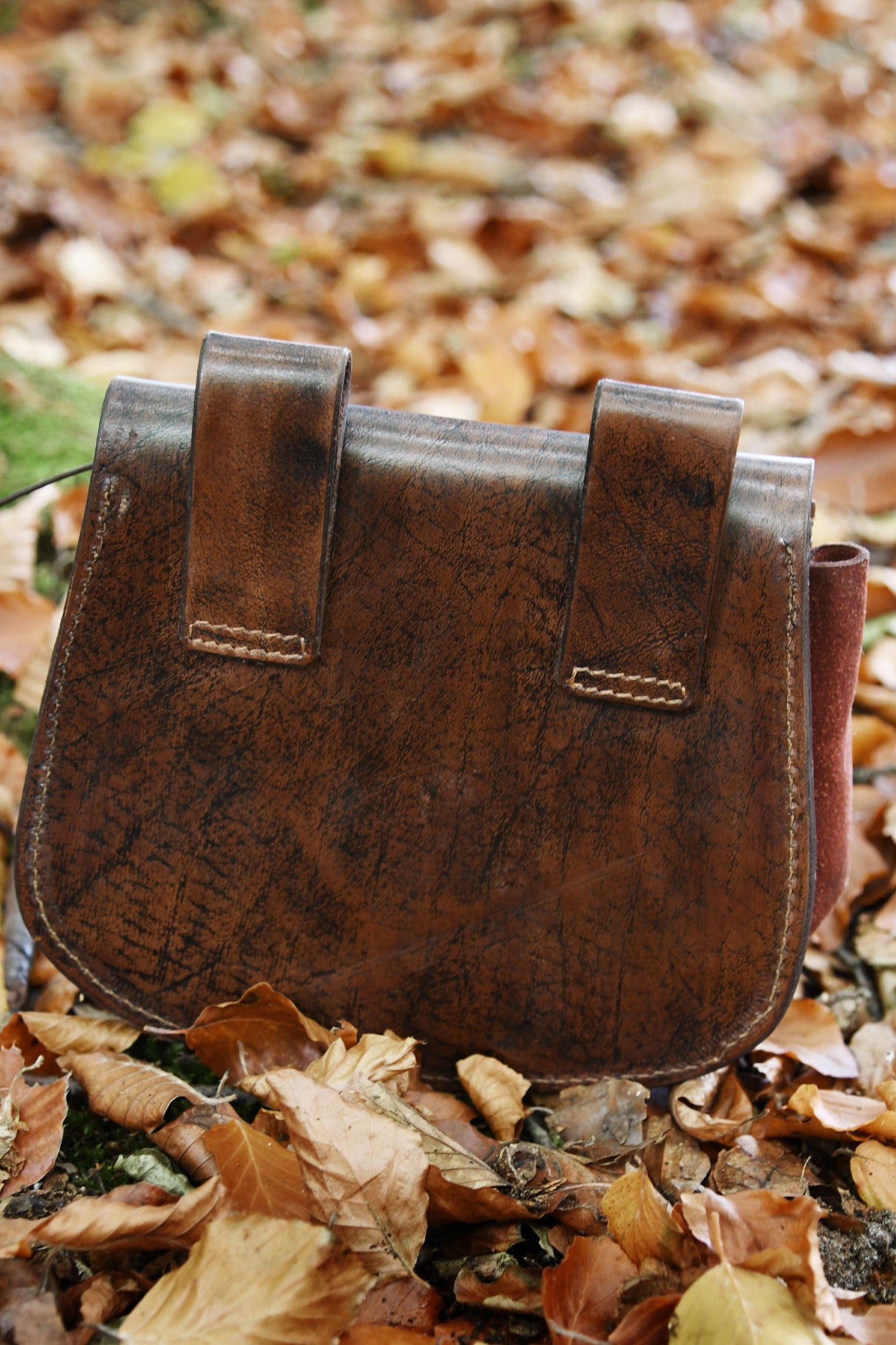 Leather fanny pack with Vegvisir embossing
