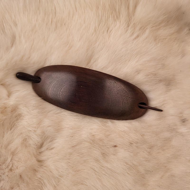 Hardwood hair clip - hand-carved