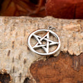 Hexen Amulett Großes Pentagramm aus Silber