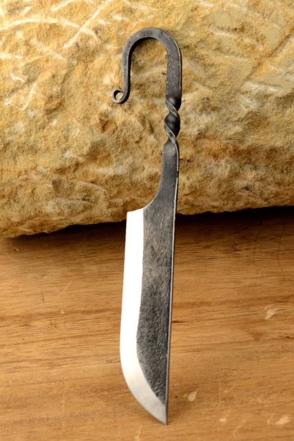 High Medieval everyday knife with leather sheath - hand-forged