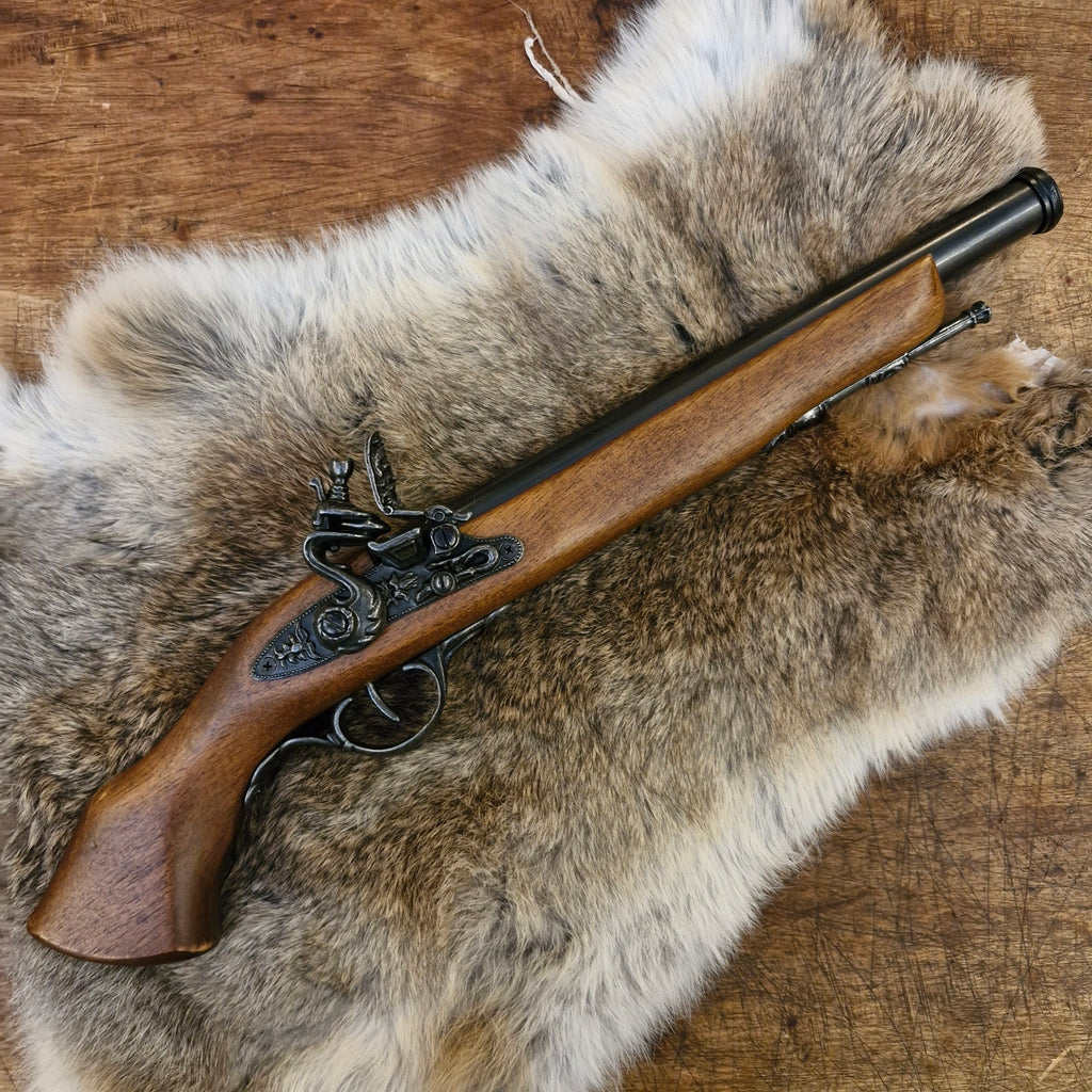 Italian Flintlock Pistol with Wooden Handle - Decoration