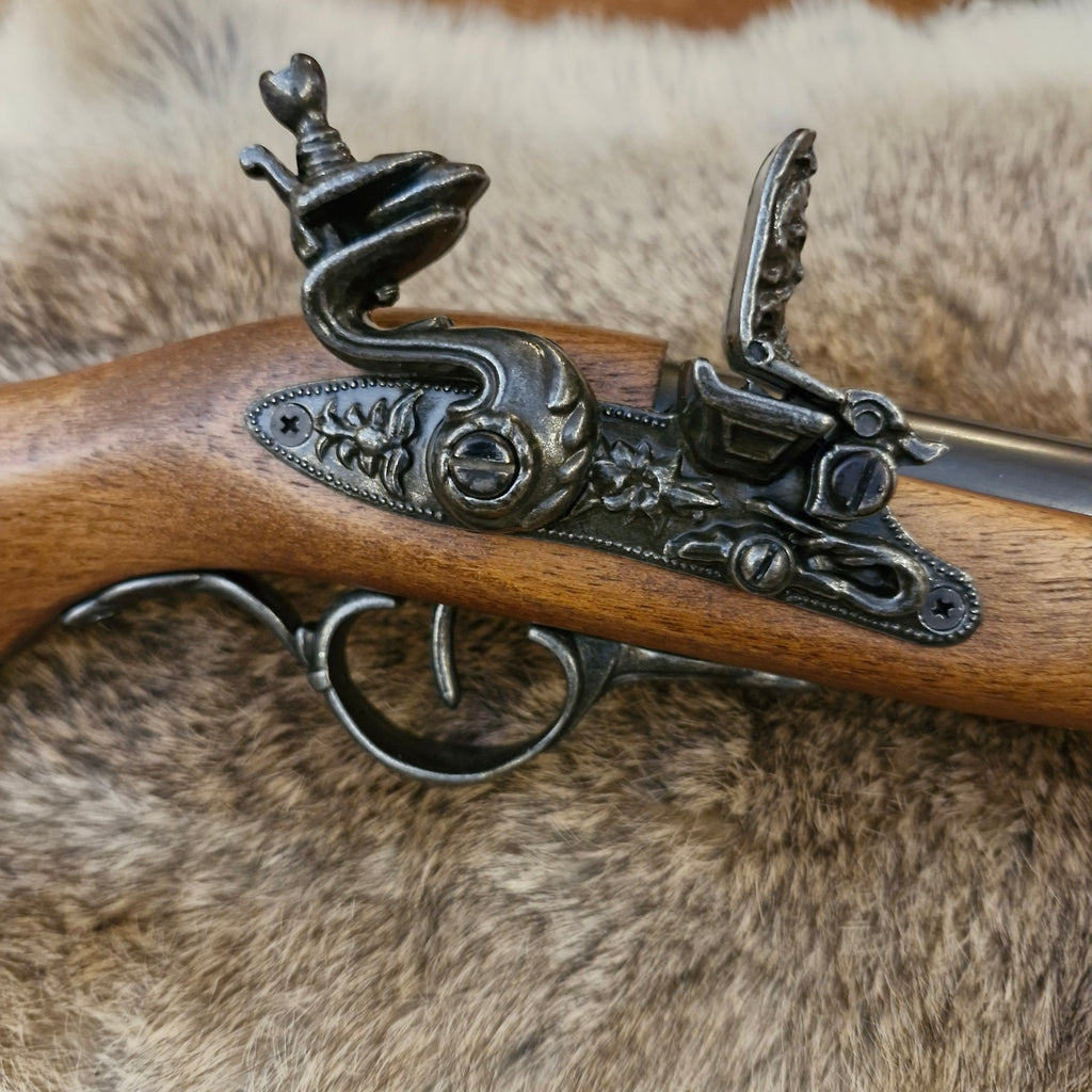 Italian Flintlock Pistol with Wooden Handle - Decoration