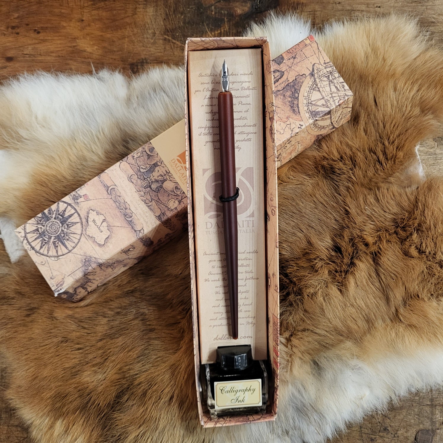 Calligraphy Starter Set with Wooden Pen Holder handmade in Italy