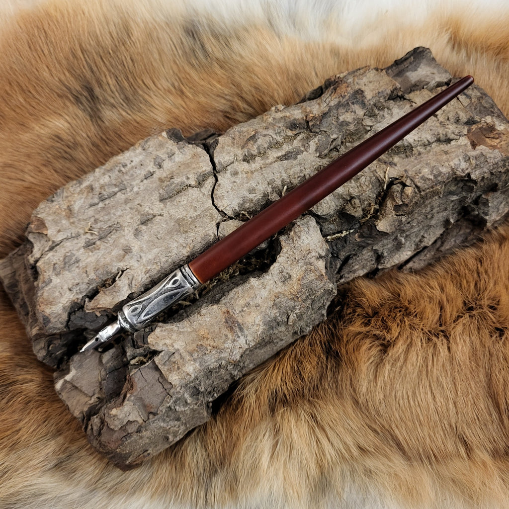 Birchwood calligraphy pen with mahogany finish