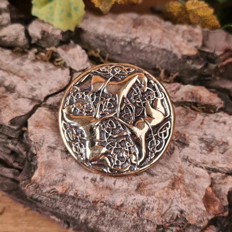 Celtic brooch horses made of bronze