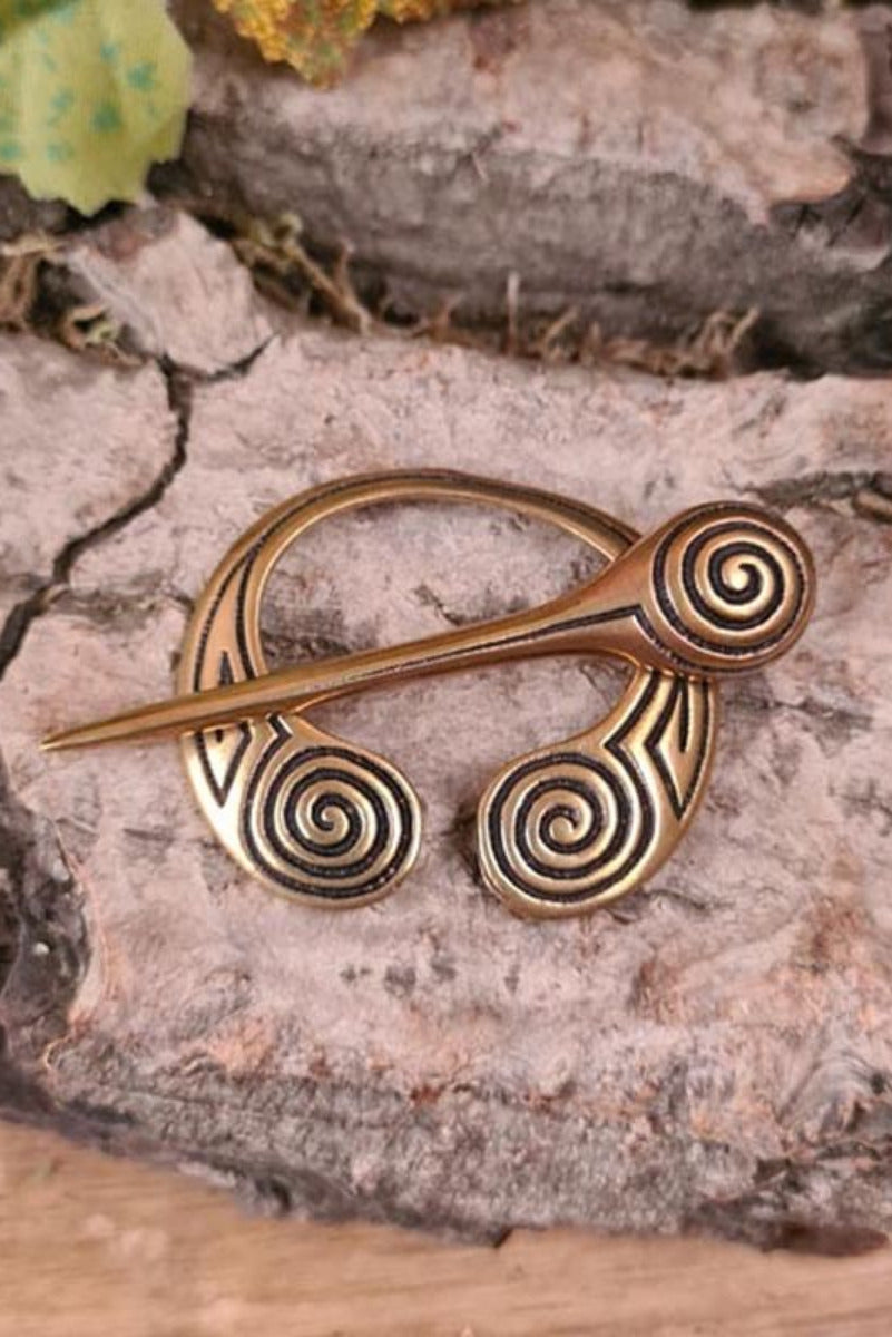 Kelten Fibel Spirale des Lebens in Bronze