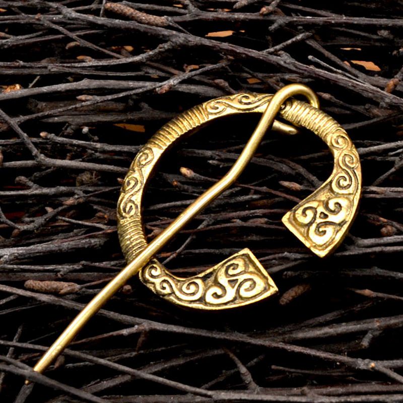 Celtic fibula Triskele made of brass