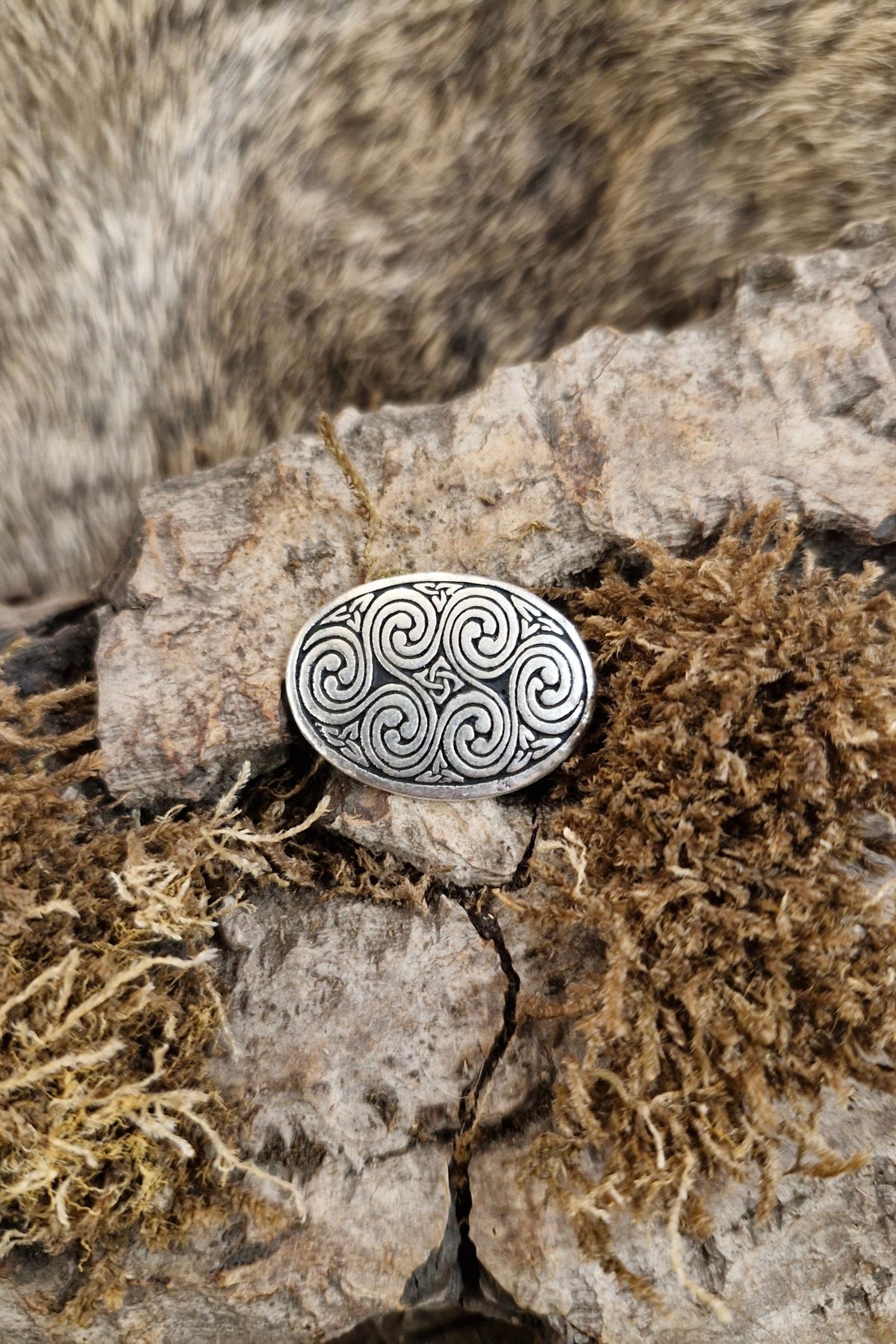 Kelten Griffabschluss mit Spiralmuster aus Bronze für DIY Messerbau