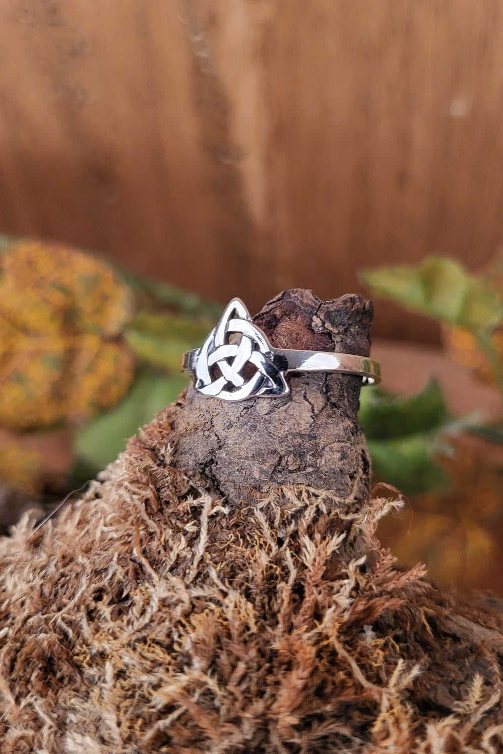 Celtic Silver Ring with Trinity Knot