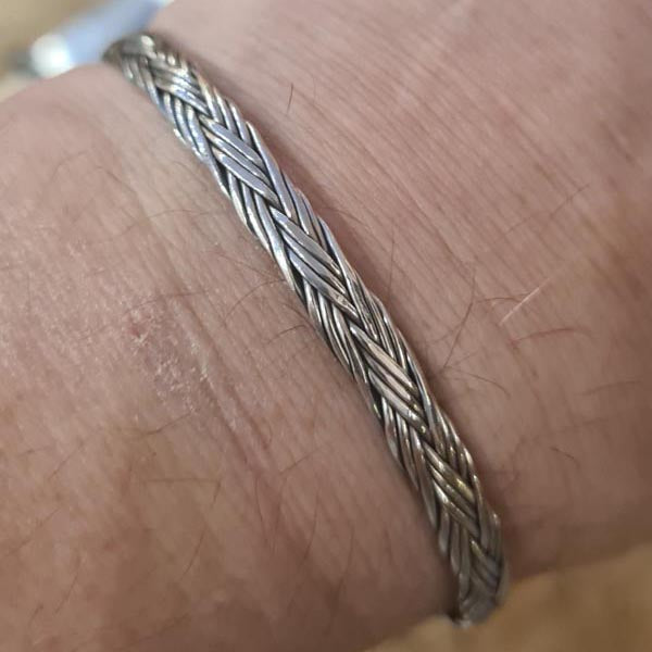 Kelten Armreif Flechtband aus Silber - Einzelstück!
