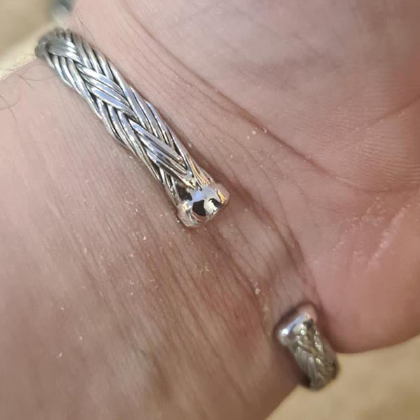Kelten Armreif Flechtband aus Silber - Einzelstück!