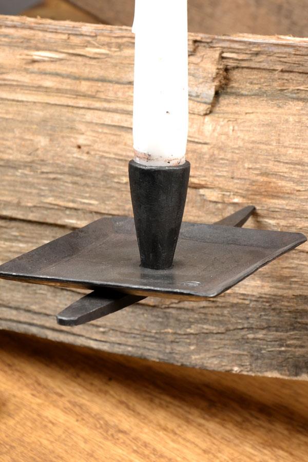Medieval Candle Holder for wooden beams - hand-forged