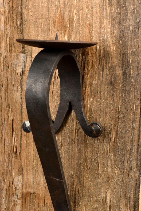 Medieval Wall-Mounted Candle Holder - Hand-Forged
