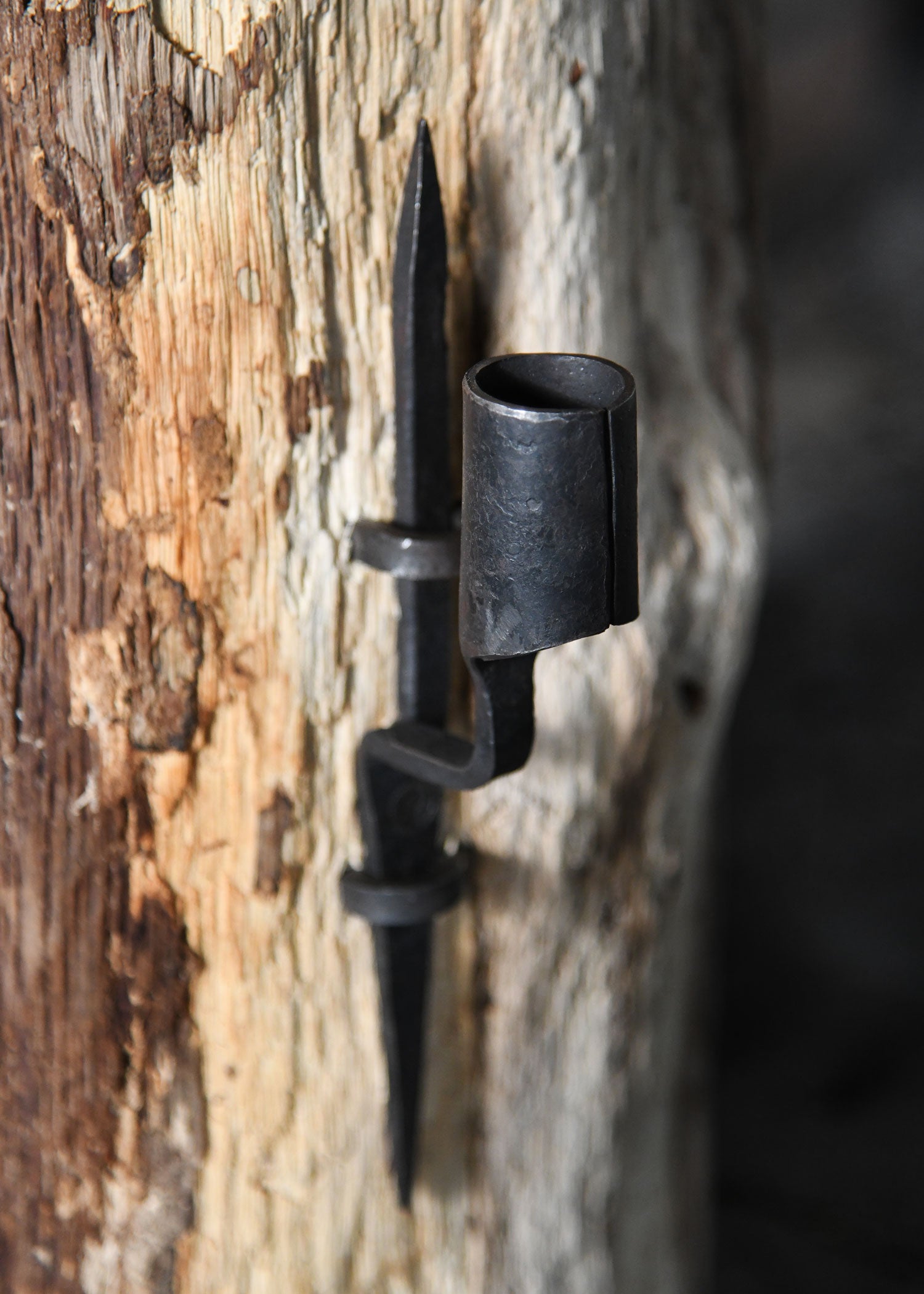 Wall-mounted candle holders - hand-forged