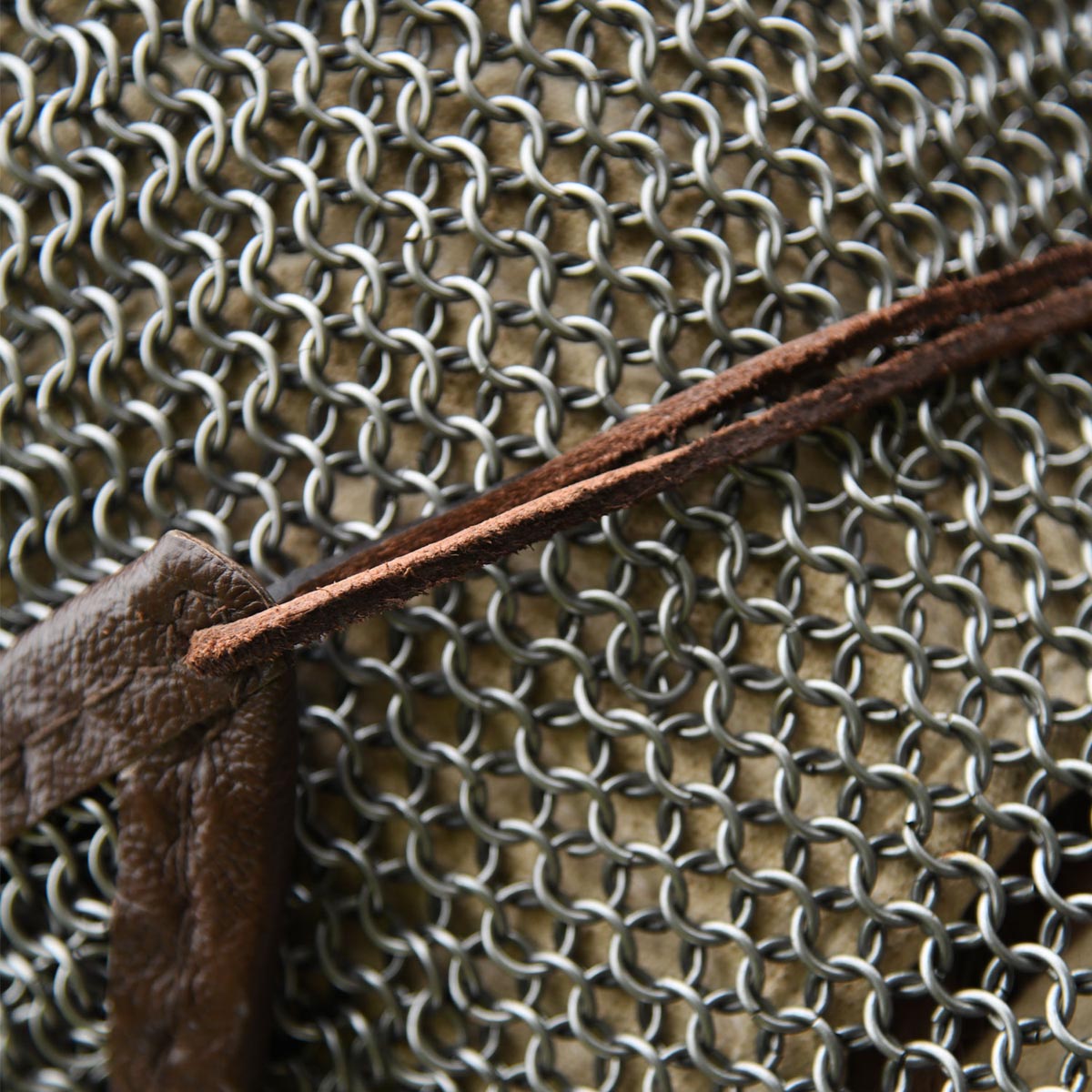 Chainmail coif with face guard made of spring steel