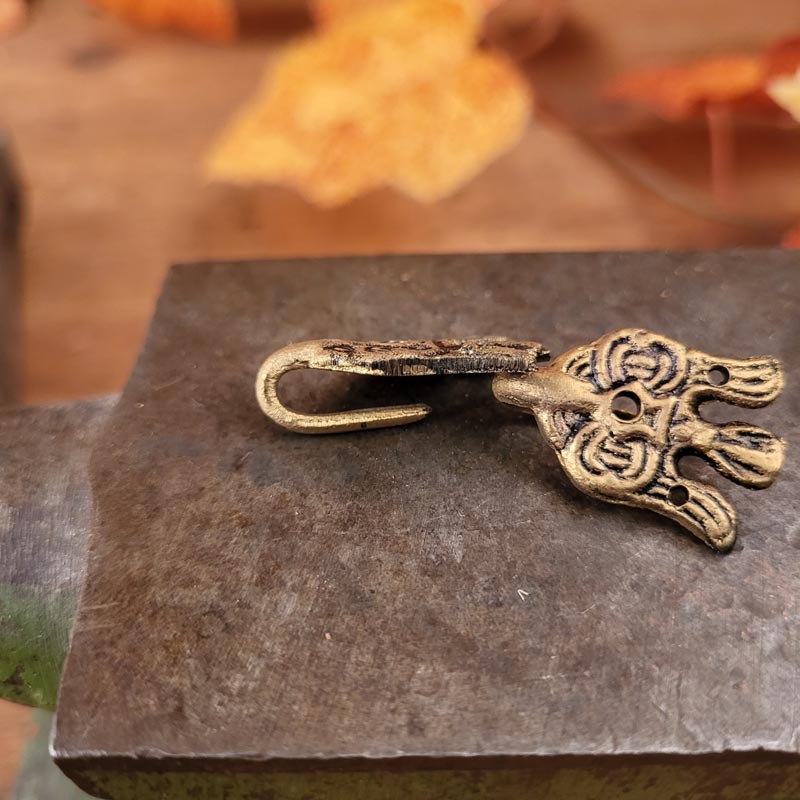 Kievan Rus Leg Wrapping Hook Raven in Brass - Replica