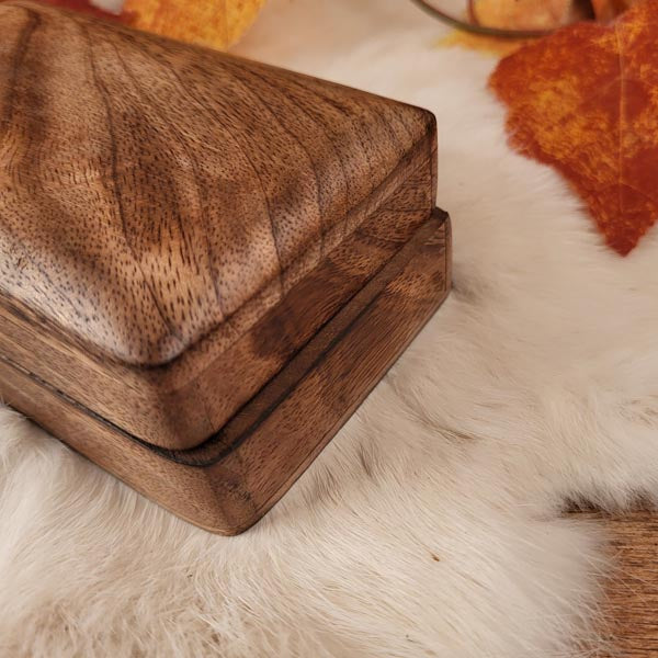 Small wooden chest with hidden clasp