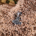 Small Thor's Hammer Ram's Head in Silver