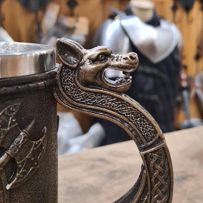 Krug Wikinger Drachenboot mit Edelstahleinsatz