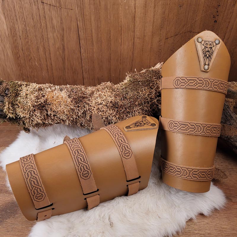 LARP Dwarf Leather Bracers