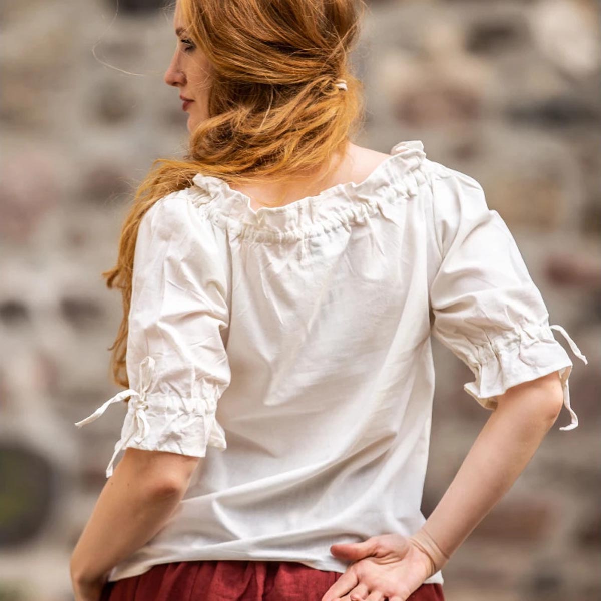 LARP Short-Sleeved Blouse with Lacing