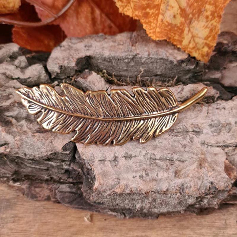 LARP Bronze Feather Brooch