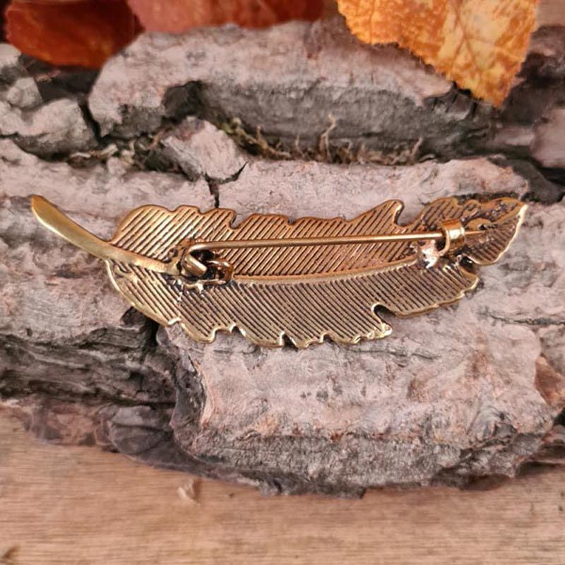 LARP Bronze Feather Brooch