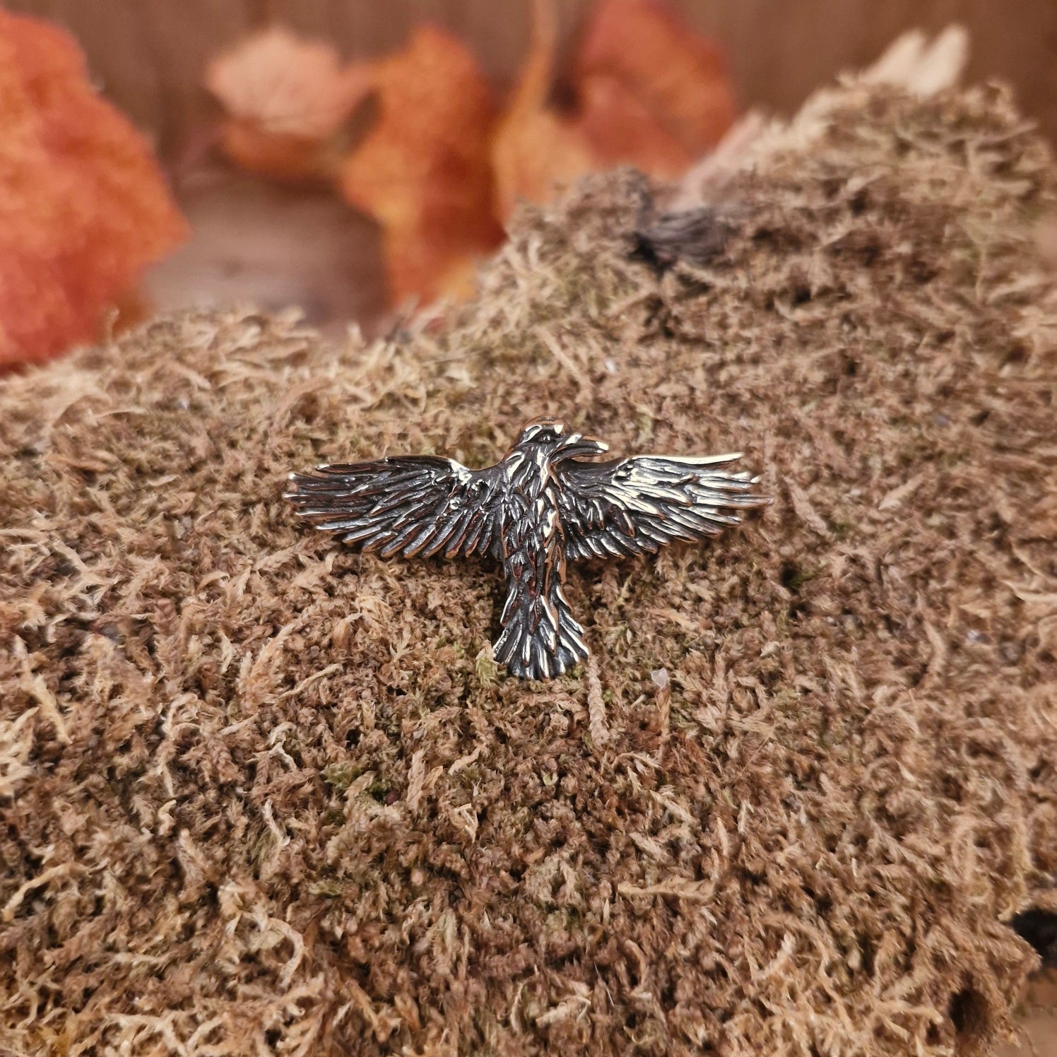 LARP Raven Brooch in Bronze