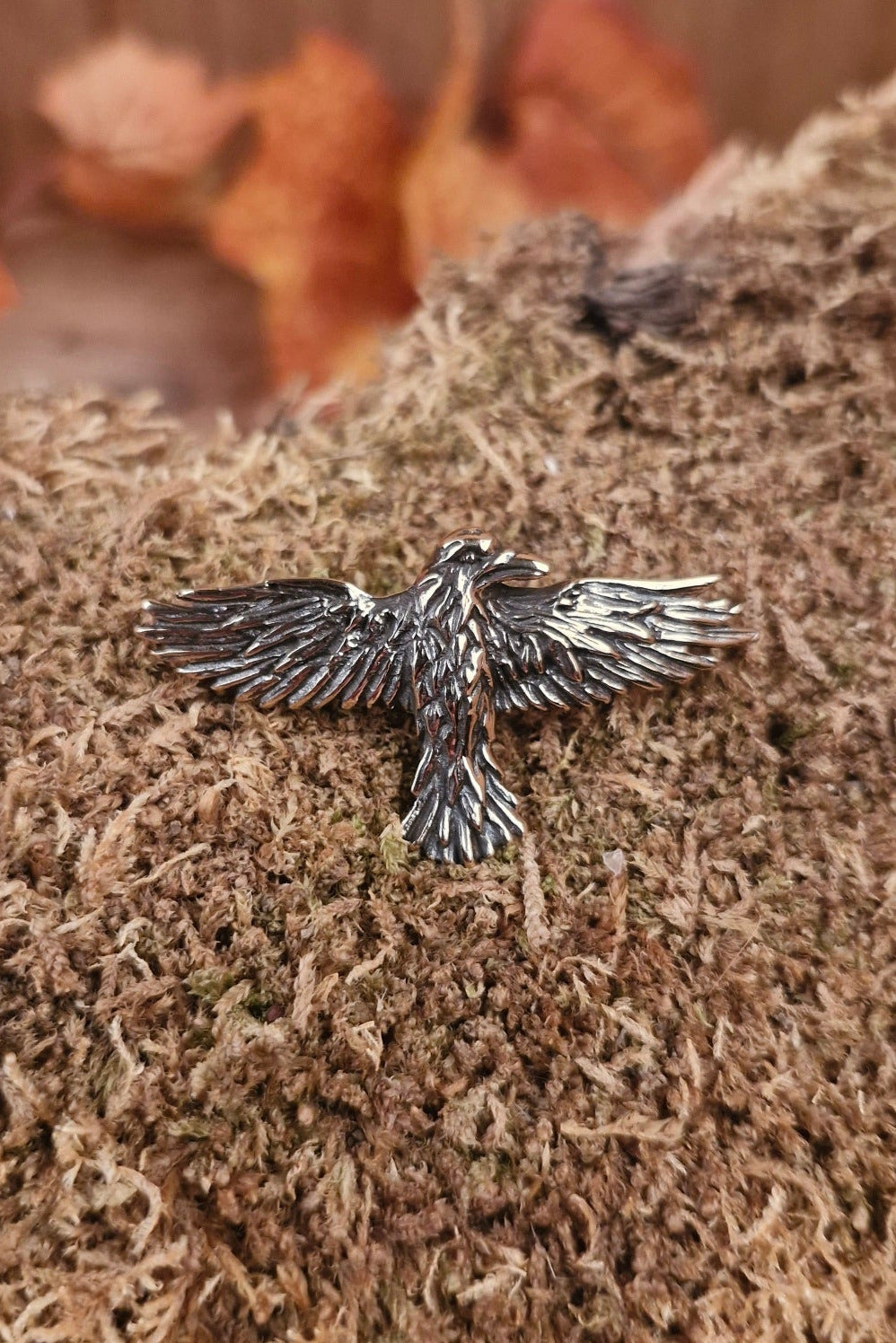 LARP Raven Brooch in Bronze