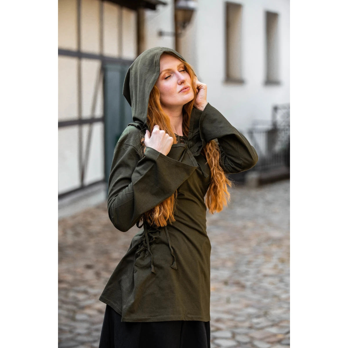 LARP Top with Lacing and Hood