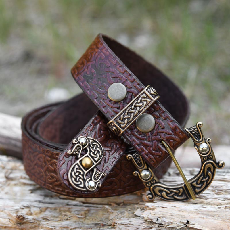 LARP Belt World Serpent in brown leather